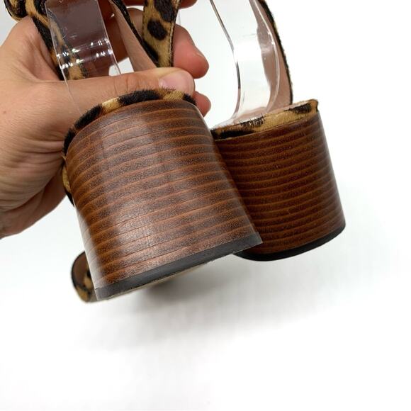 J. CREW Penny Ankle Strap Sandals in Leopard Calf Hair 9 - Picture 11 of 14